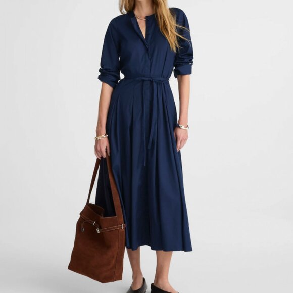 Madewell Dresses & Skirts - Madewell Tie-Waist Midi Shirtdress Midnight Navy 14